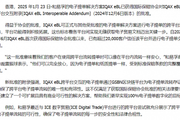 破解孤島—IQAX eBL跨平臺交互附錄獲得國際保賠協(xié)會官方批準