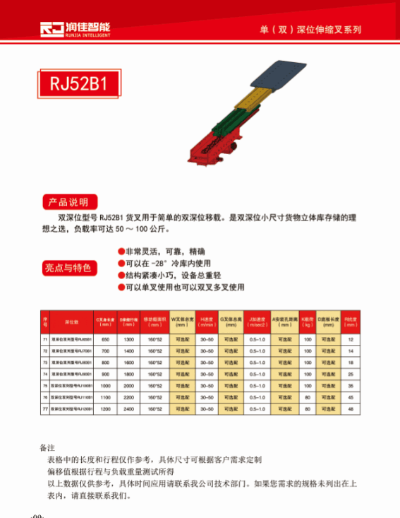 三級貨叉 雙列單深位堆垛機(jī)雙向伸縮貨叉