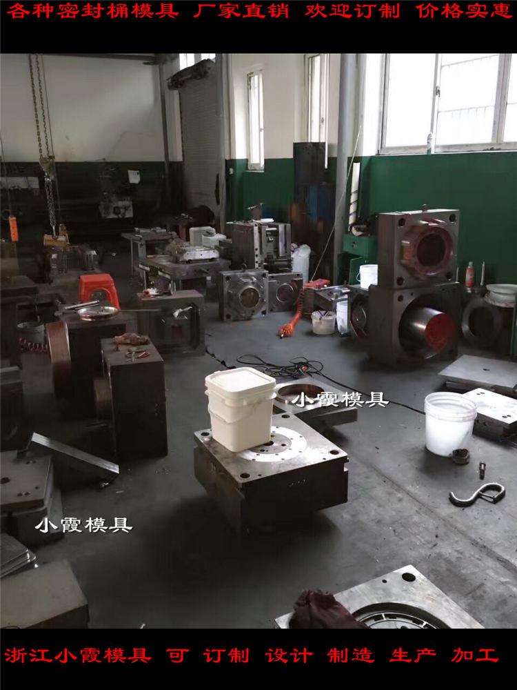 浙江塑料模具廠PP潤滑油桶塑料模具	真石漆桶模具設計